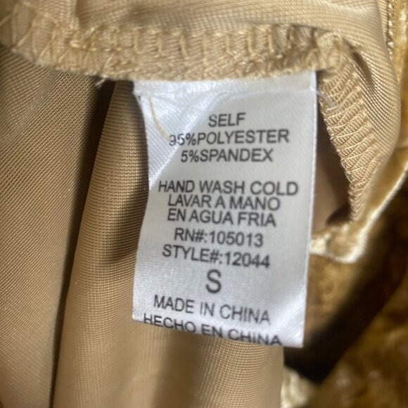 Andrée By Unit Gold Velvet Embroidered Open Cardigan Womens Size S Mustard Yello - Picture 3 of 9